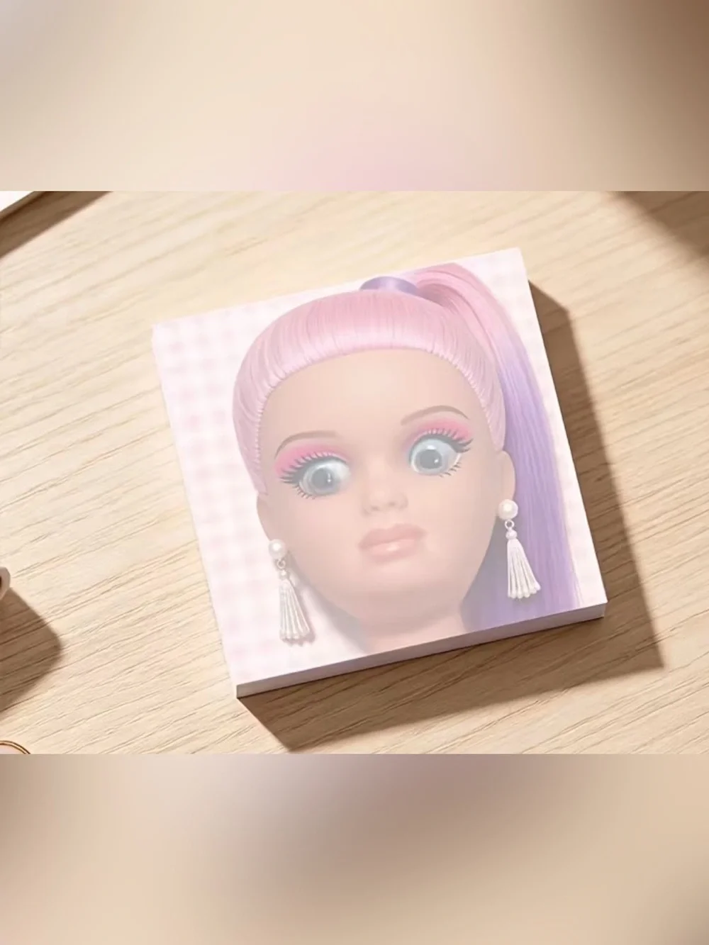 Funny Doll Face Sticky Notes 50 Sheets